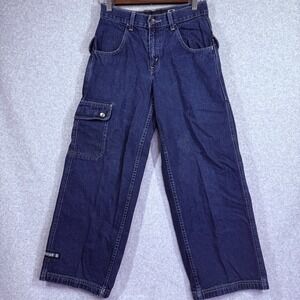 Levi's SilverTab Cargo Jeans Mens M Blue Good Vintage 90s Baggy Wide Leg Denim